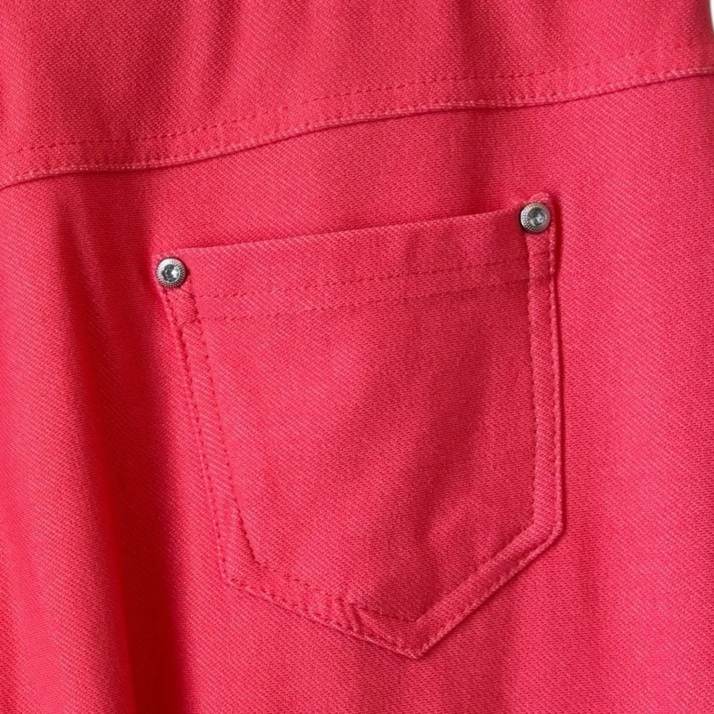 NEW Yelete Leg Wear Coral Pink Jeggings Sz M Pull On Stretch Rhinestones Barbie - Picture 4 of 7